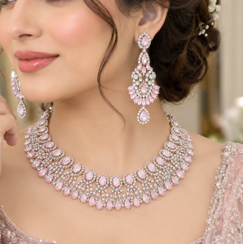 Pink & Silver Jewelry Set