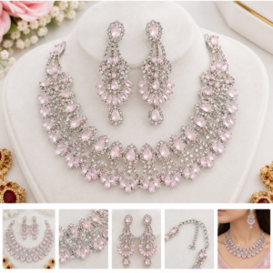 Pink & Silver Jewelry Set