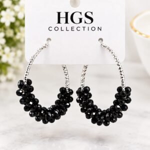 Elegant Black Hoop Earrings - Stylish & Versatile Fashion Jewelry