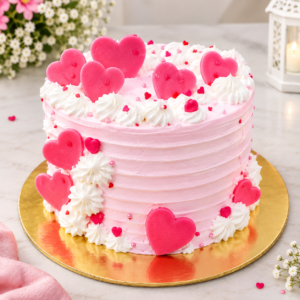 Romantic Heart-Themed Cake for Special Occasions