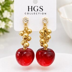 Elegant Cherry Charm Drop Earrings