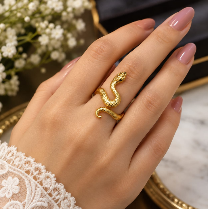 Elegant Snake Design Adjustable Ring