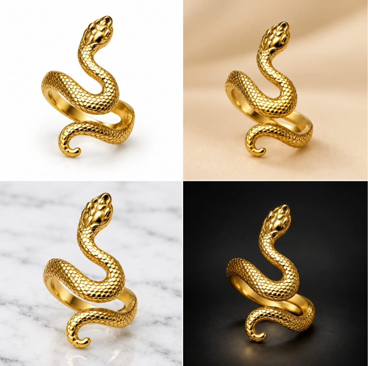 Elegant Snake Design Adjustable Ring - Image 2