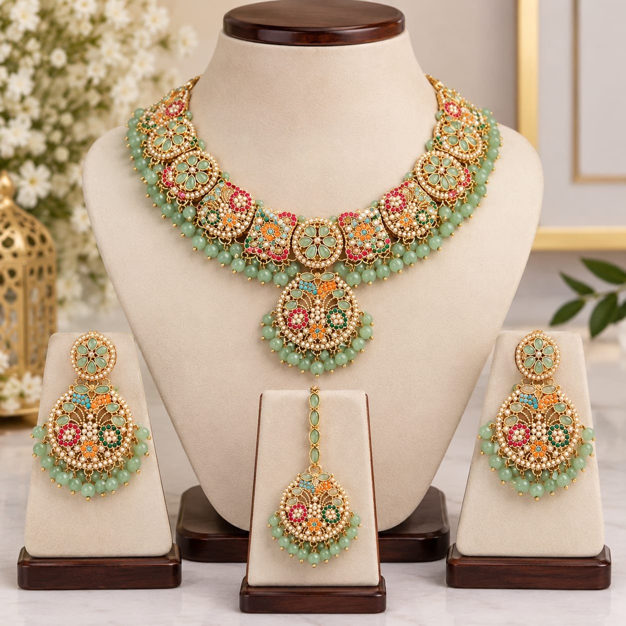 Bridal Jewelry Set (Sea Green) - Image 2