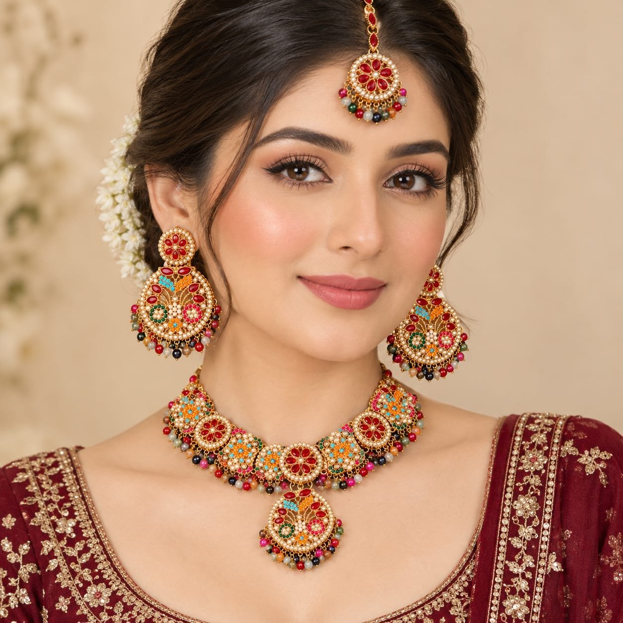 Elegant Multicolor Bridal Jewelry