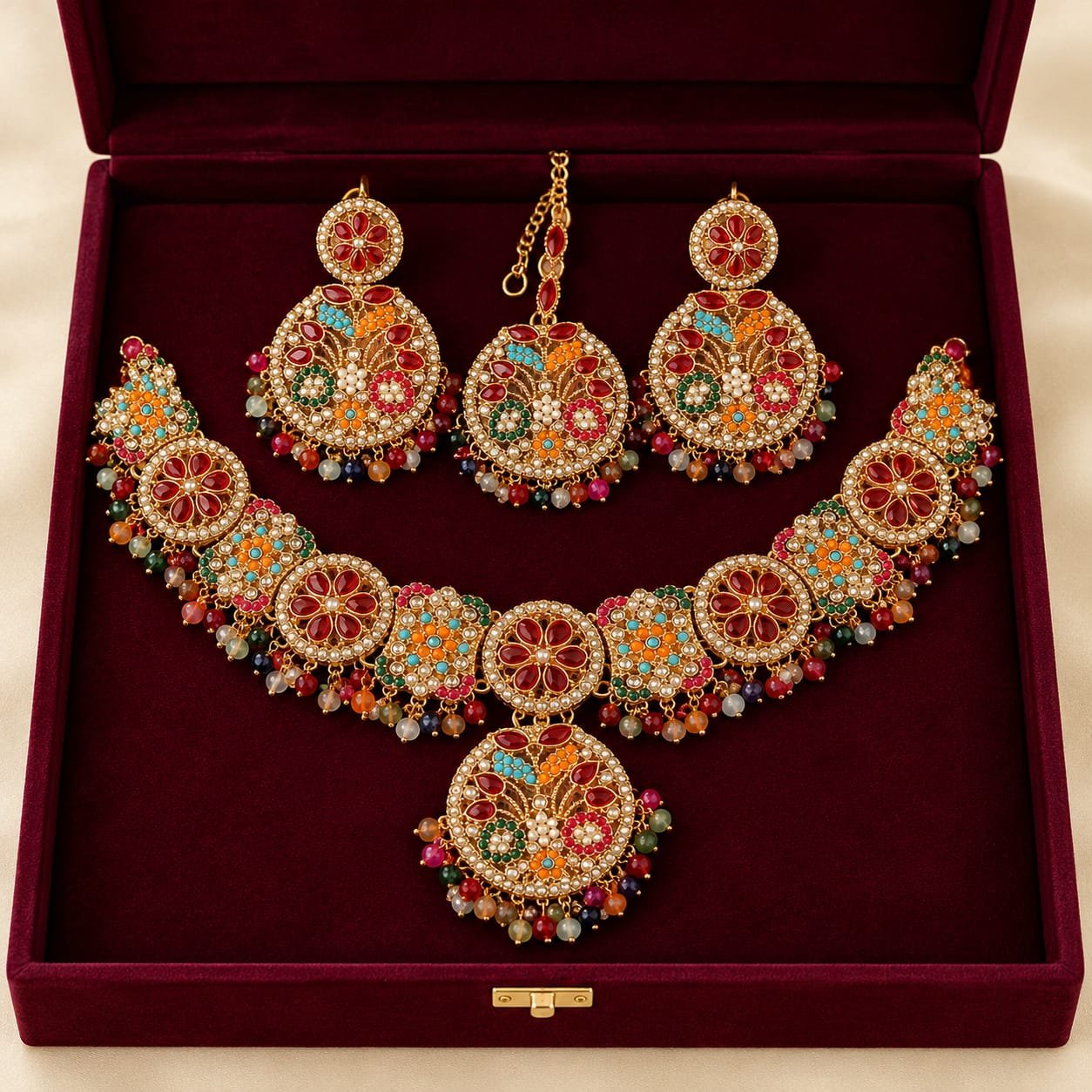 Elegant Multicolor Bridal Jewelry - Image 3